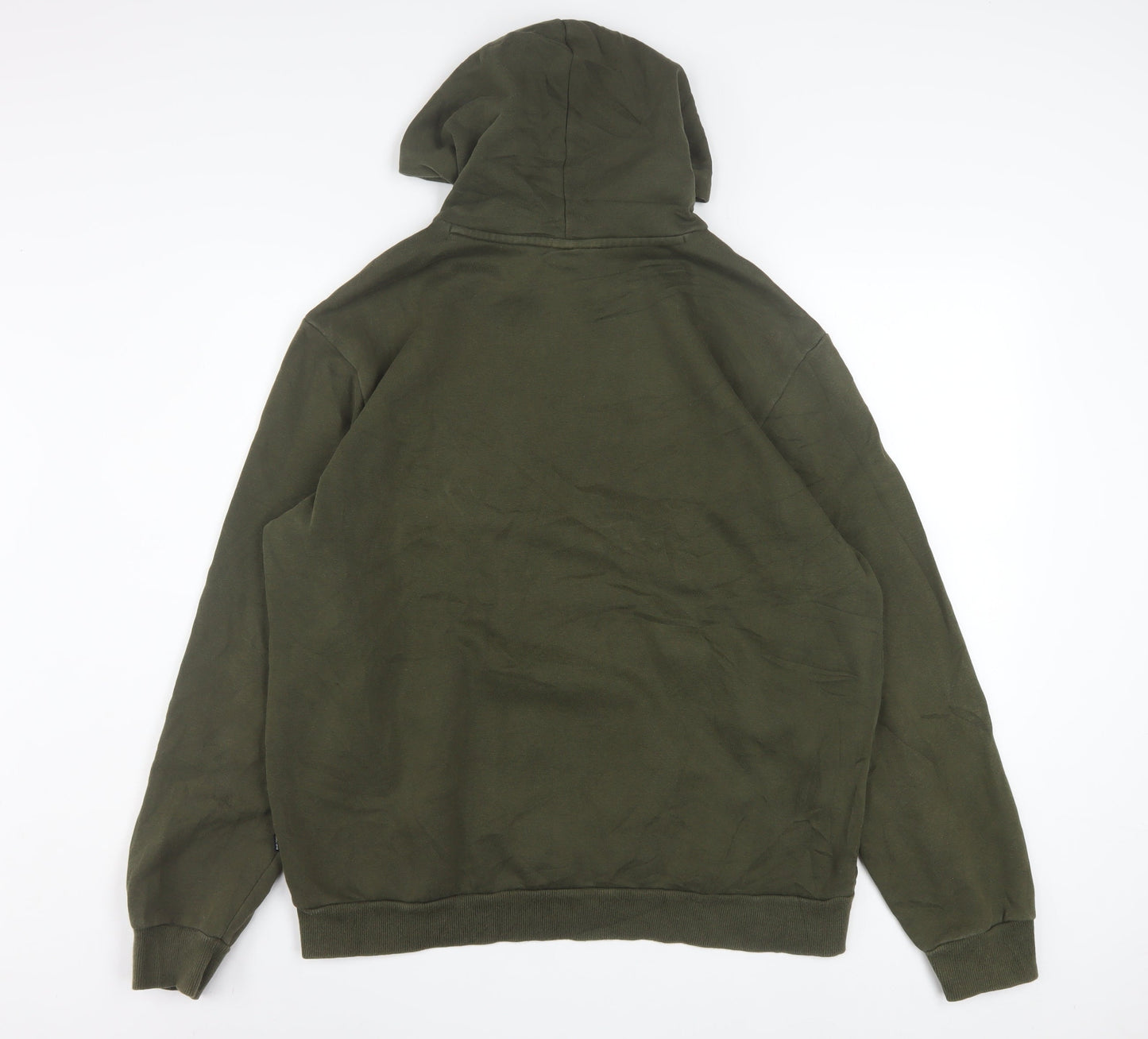 Puma Men's Green Pullover Hoodie L Regular Fit Fleece Sweatshirt