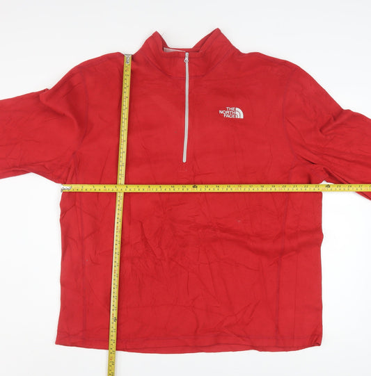 The North Face Mens Red XL Fleece 1/4 Zip Pullover Sweatshirt
