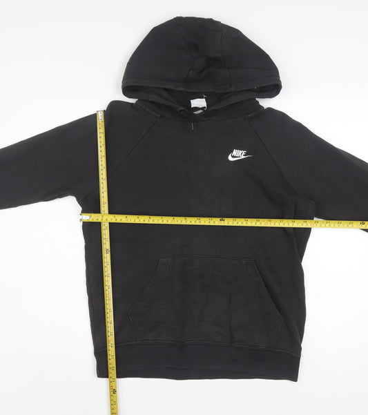 Nike Men's Black Pullover Hoodie Small Fleece Logo Sweatshirt