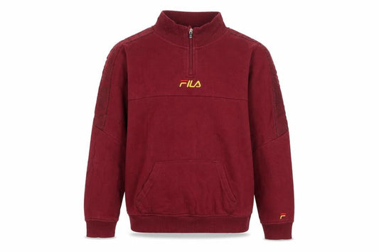 Fila Boys Burgundy 1/4 Zip Sweatshirt Size 164CM Cotton Blend Pullover