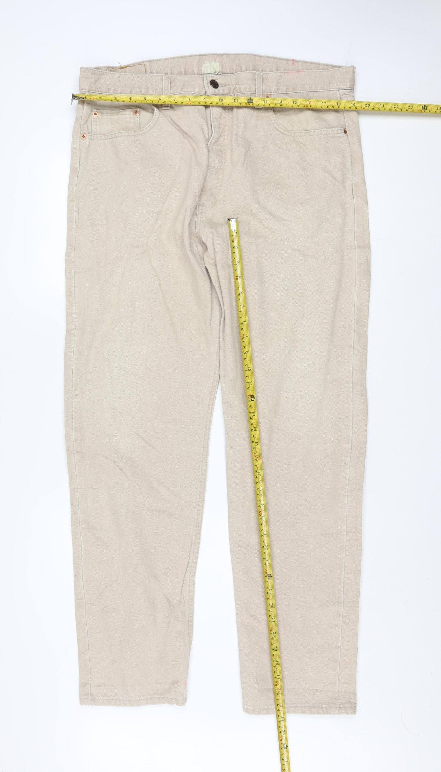 Levi’s Men Beige Straight Regular Fit Jeans W40 L40