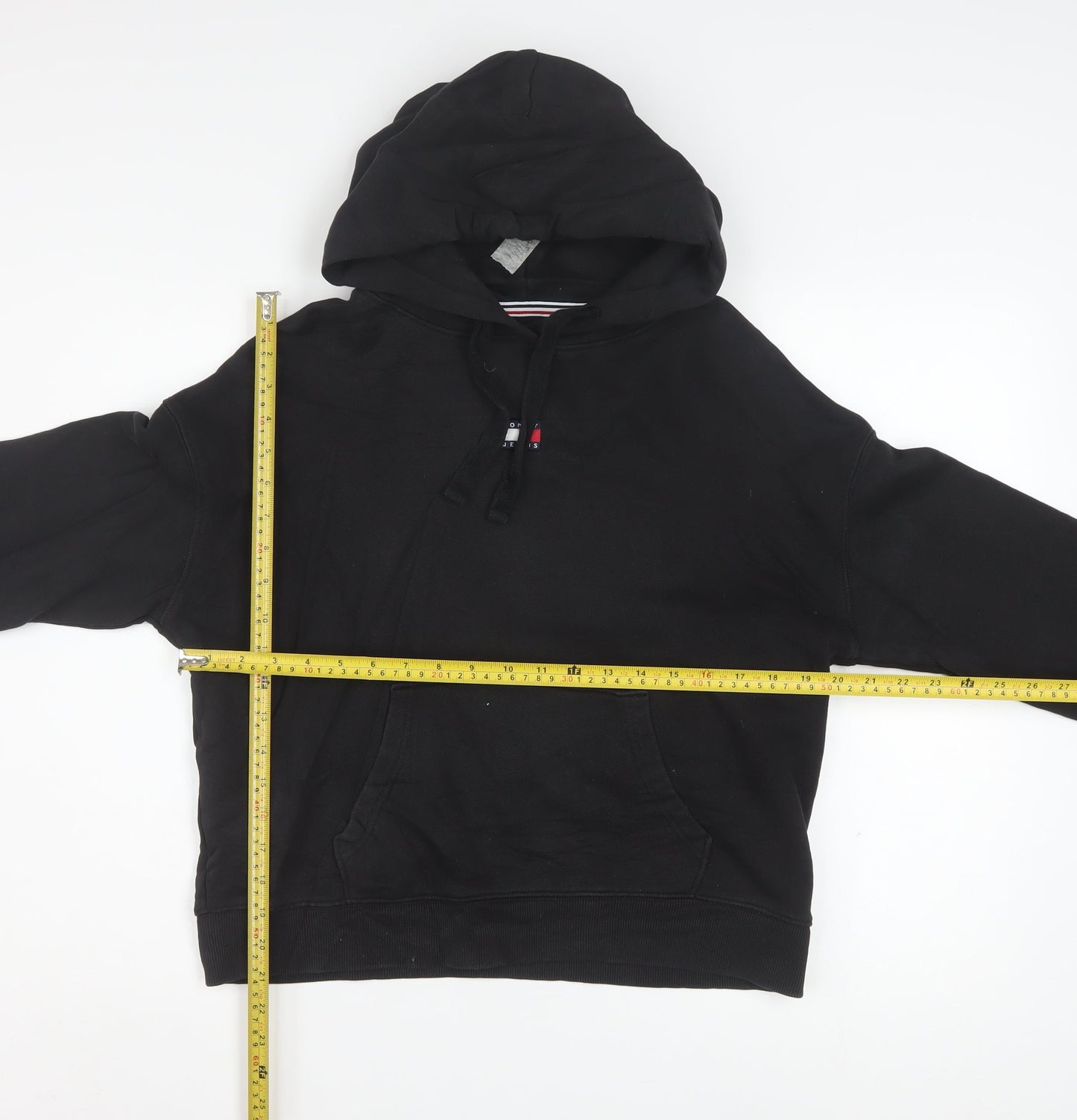 Tommy Jeans Women's Black Cotton Pullover Hoodie Size M