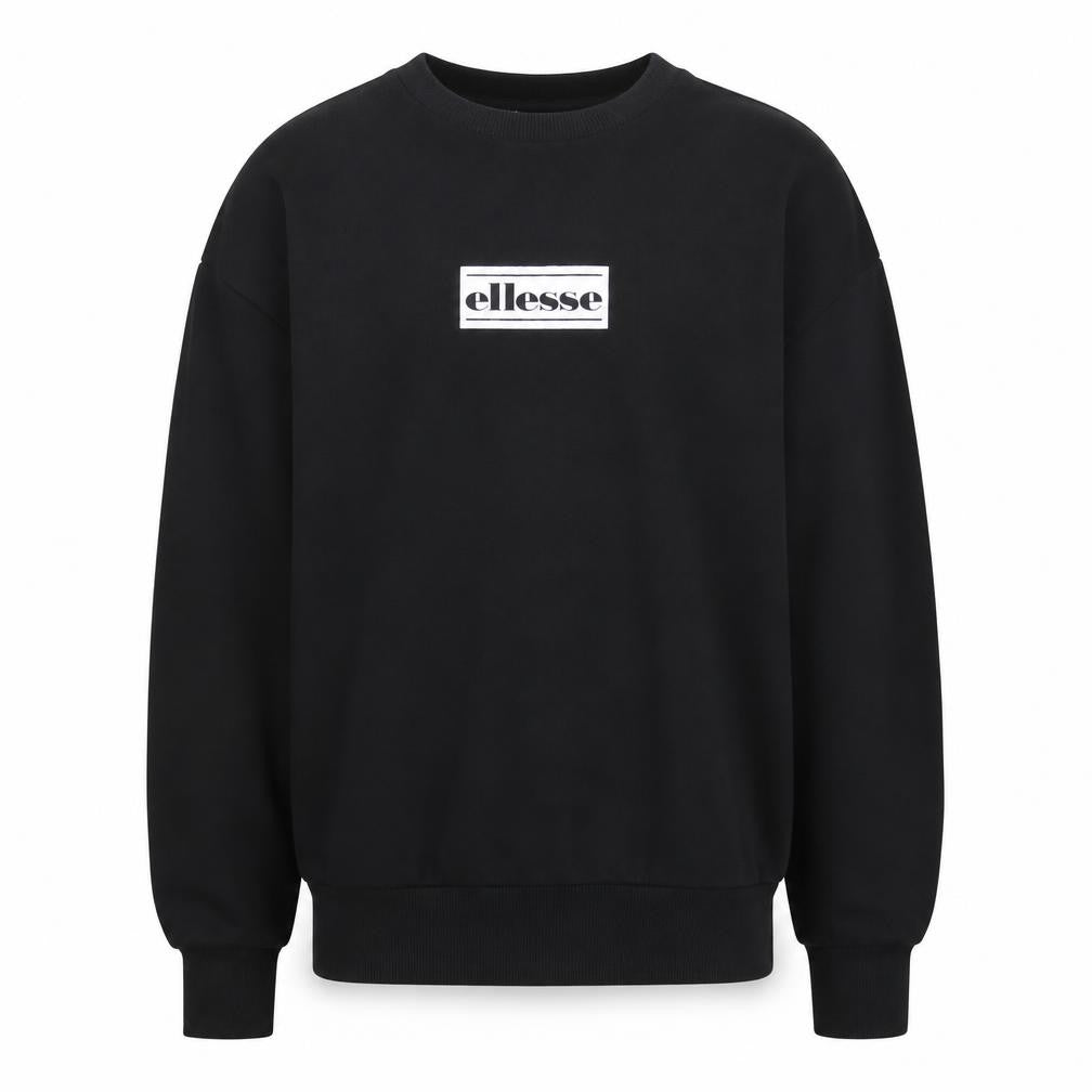 Ellesse Men's Black Small Crew Neck Pullover Sweatshirt