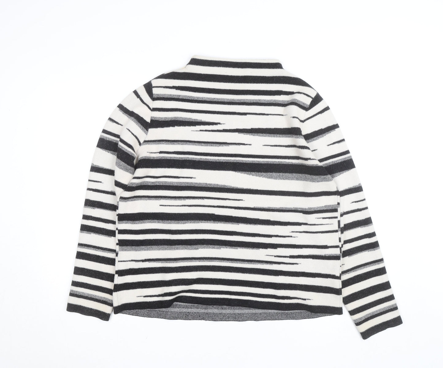 Betty & Co Women’s Black Striped Mock Neck Long Sleeve Knit Jumper Size 12