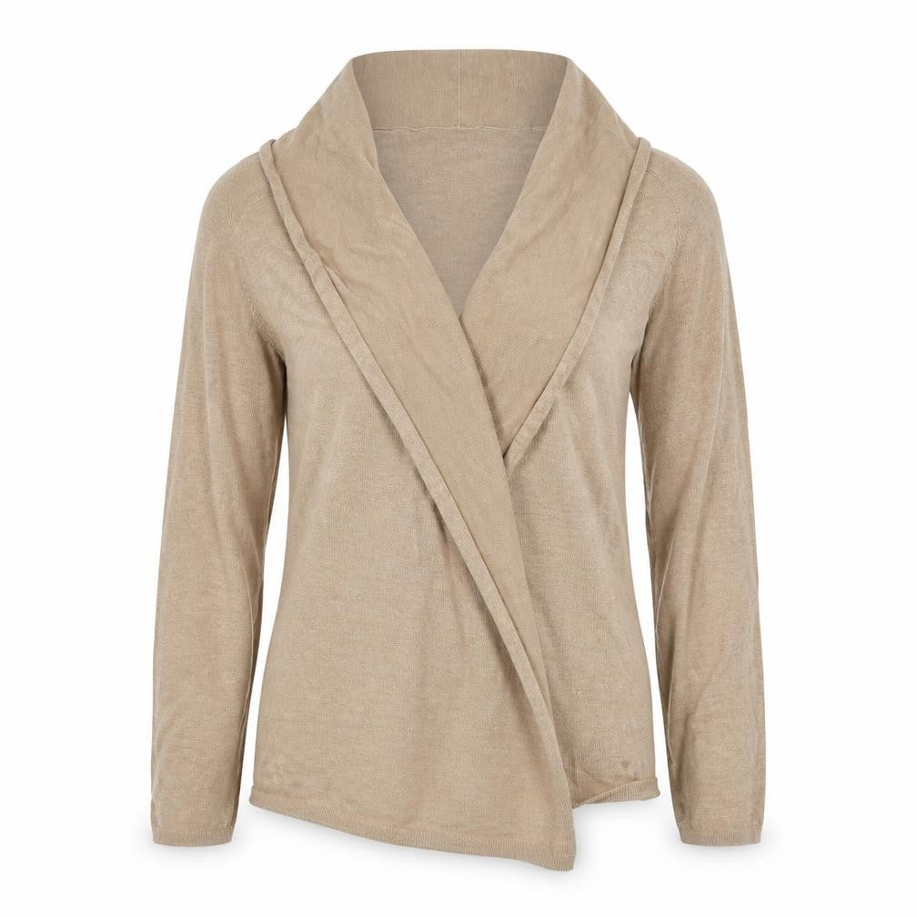 Dunnes Women’s Beige Knit Cardigan L Lightweight Open Front