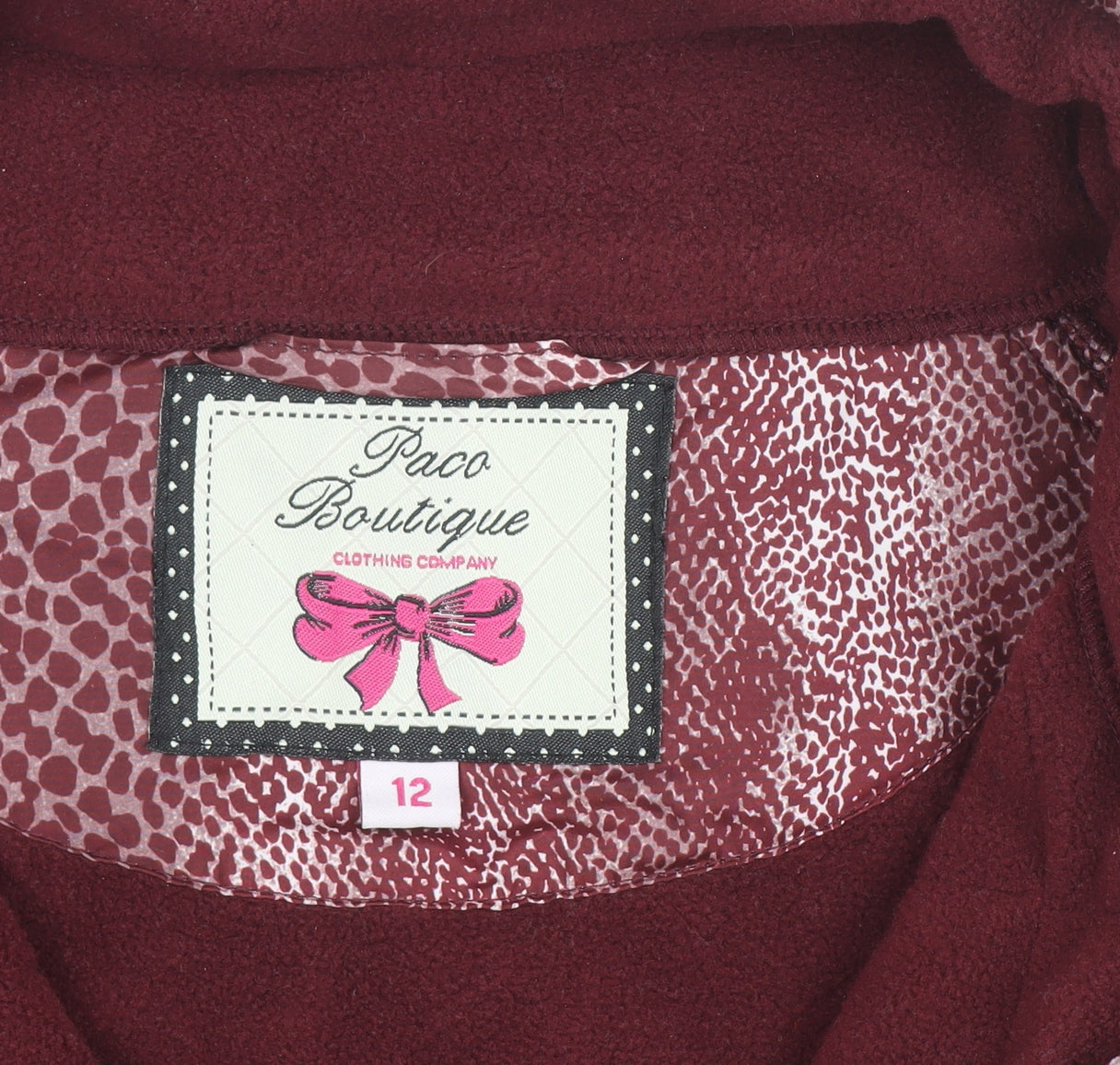 Paco Boutique Women's Red Full Zip Fleece Jumper Size 12