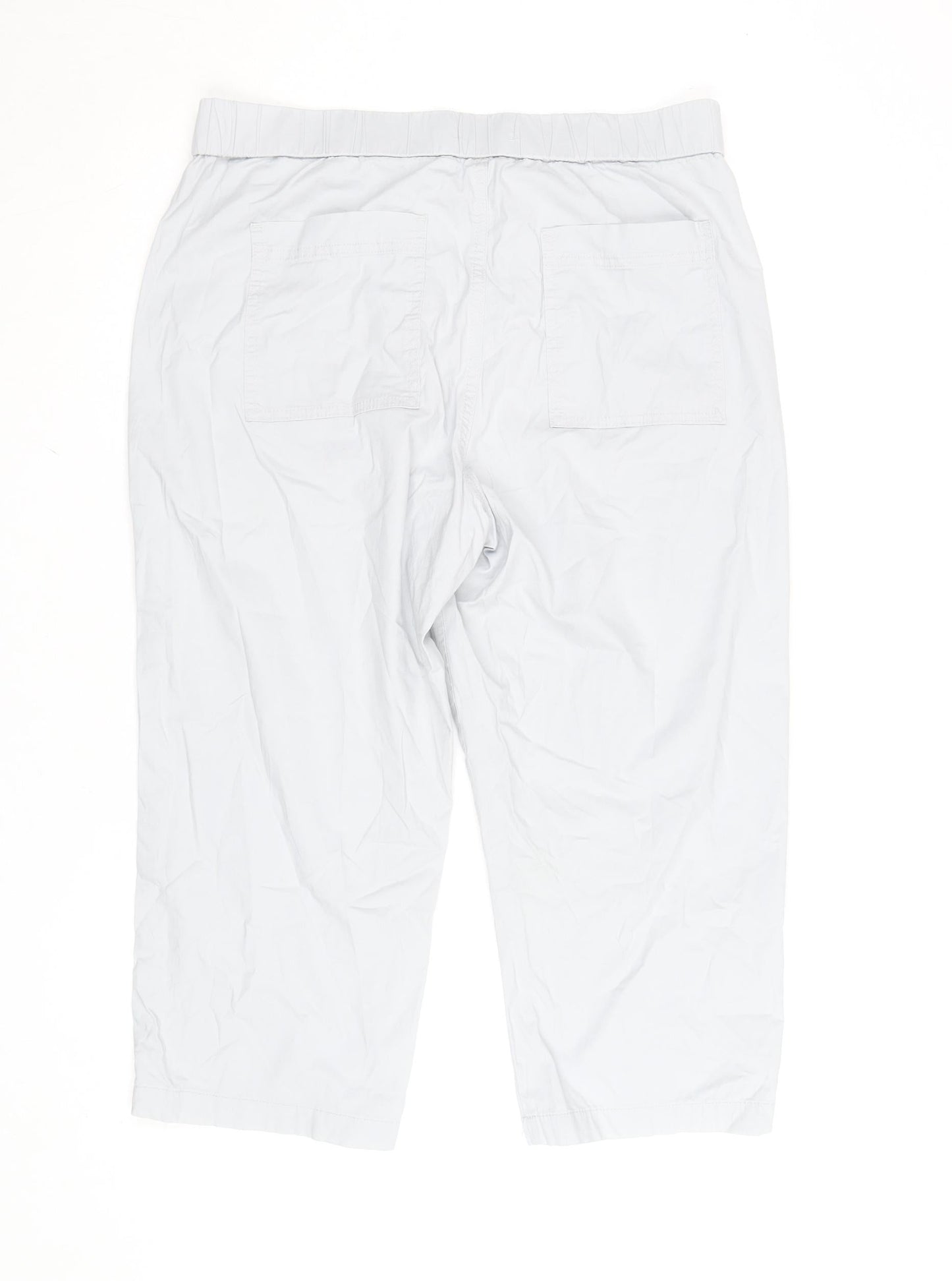 Dunnes Women Grey Cropped Cotton Trousers Size 14