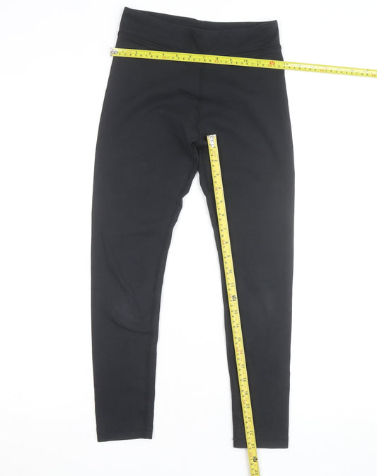 Nike Women Black Athletic Leggings M Slim Fit Stretch Sportswear