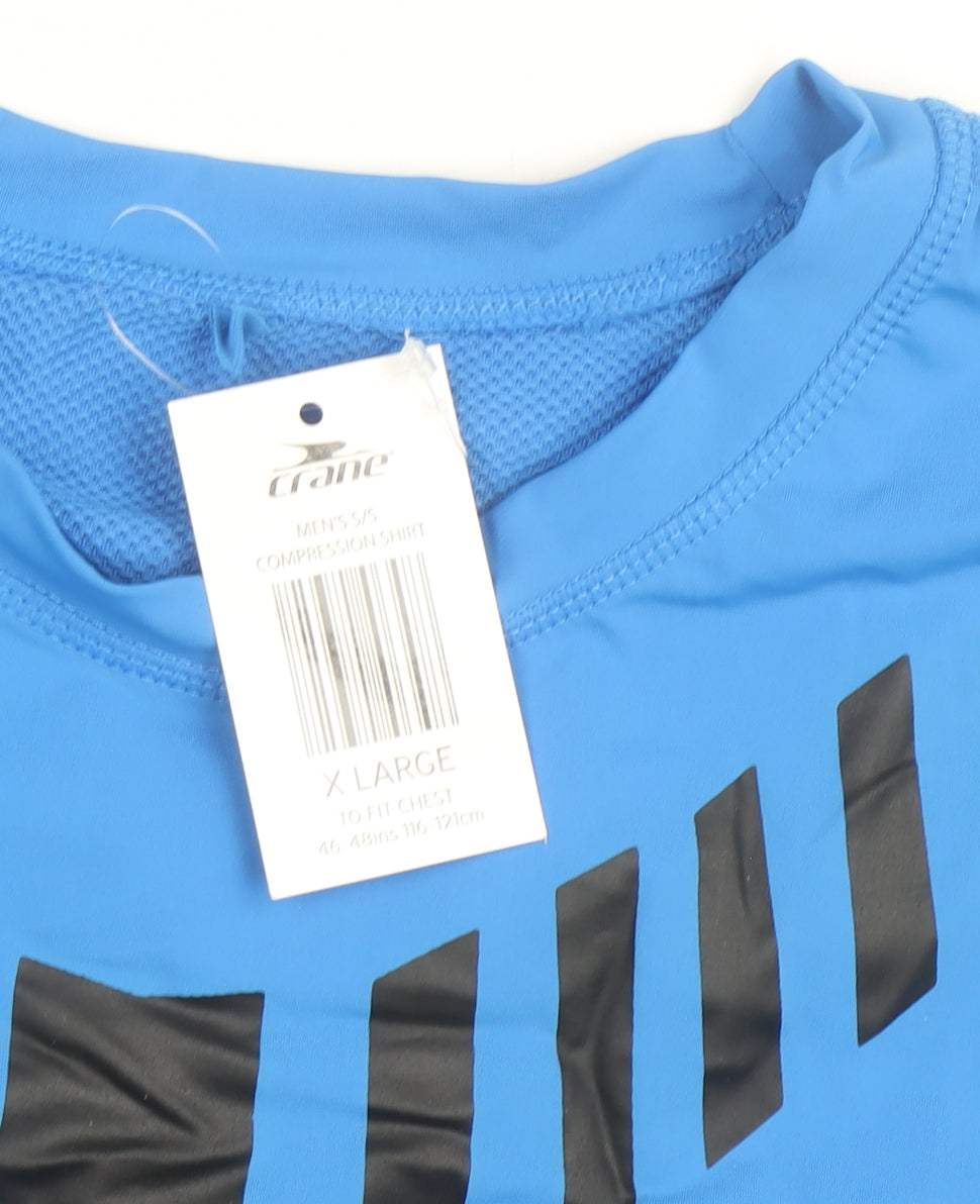 Crane Men’s Blue XL Compression T-Shirt Gym Training Top