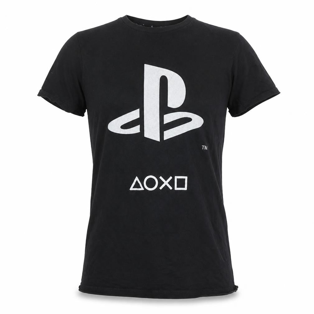 PlayStation Men's Black Cotton Graphic Gaming T-Shirt Size S
