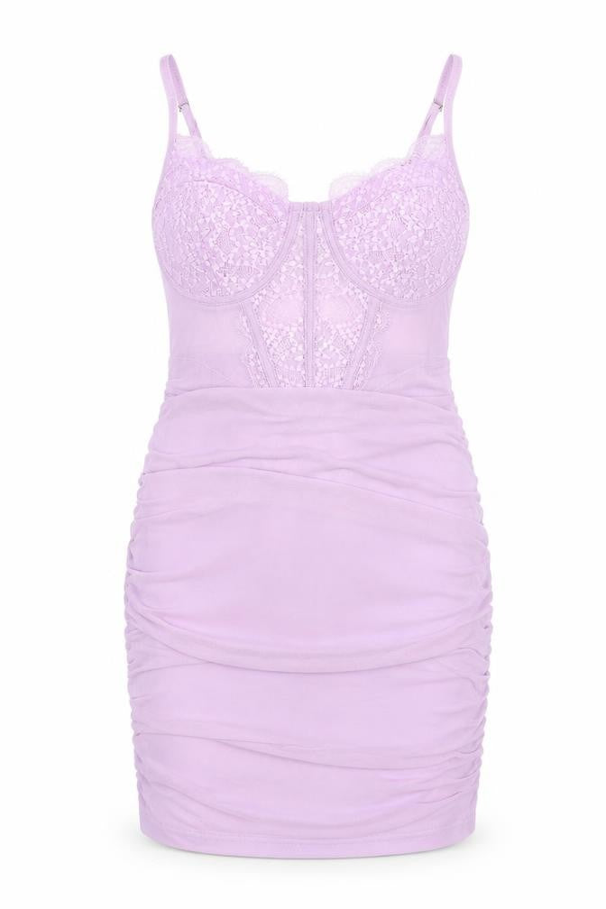 Naanaa Women’s Purple Lace Bodycon Mini Dress Size 8