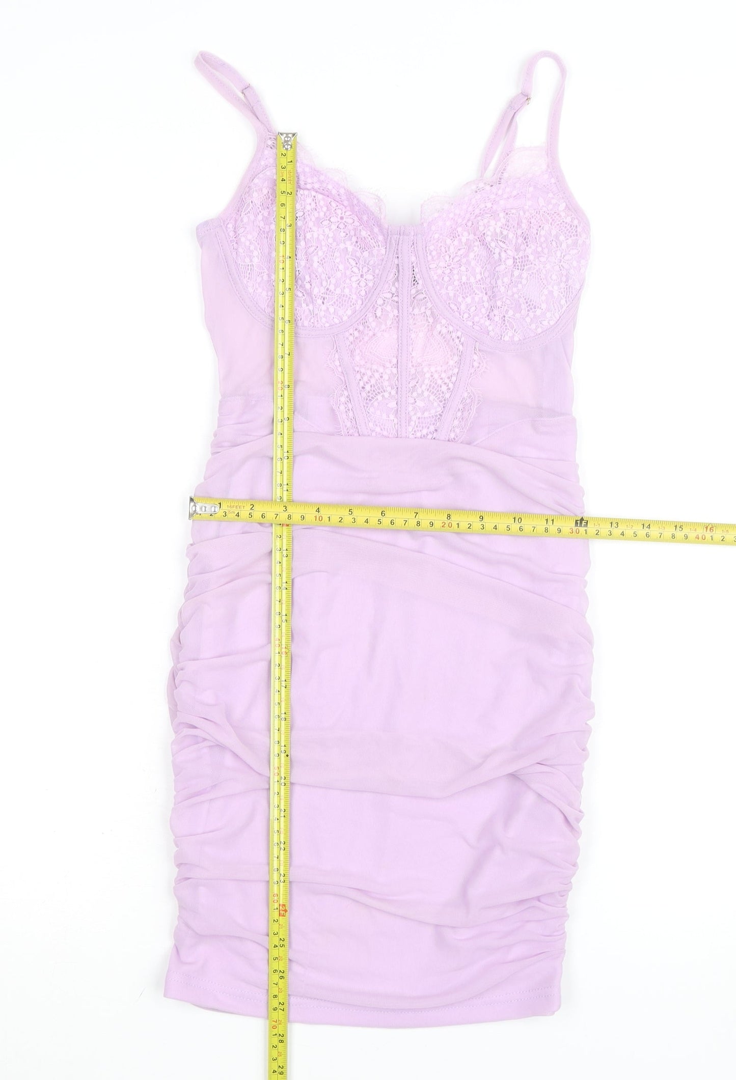 NAANAA Women’s Purple Lace Bodycon Mini Dress Size 8