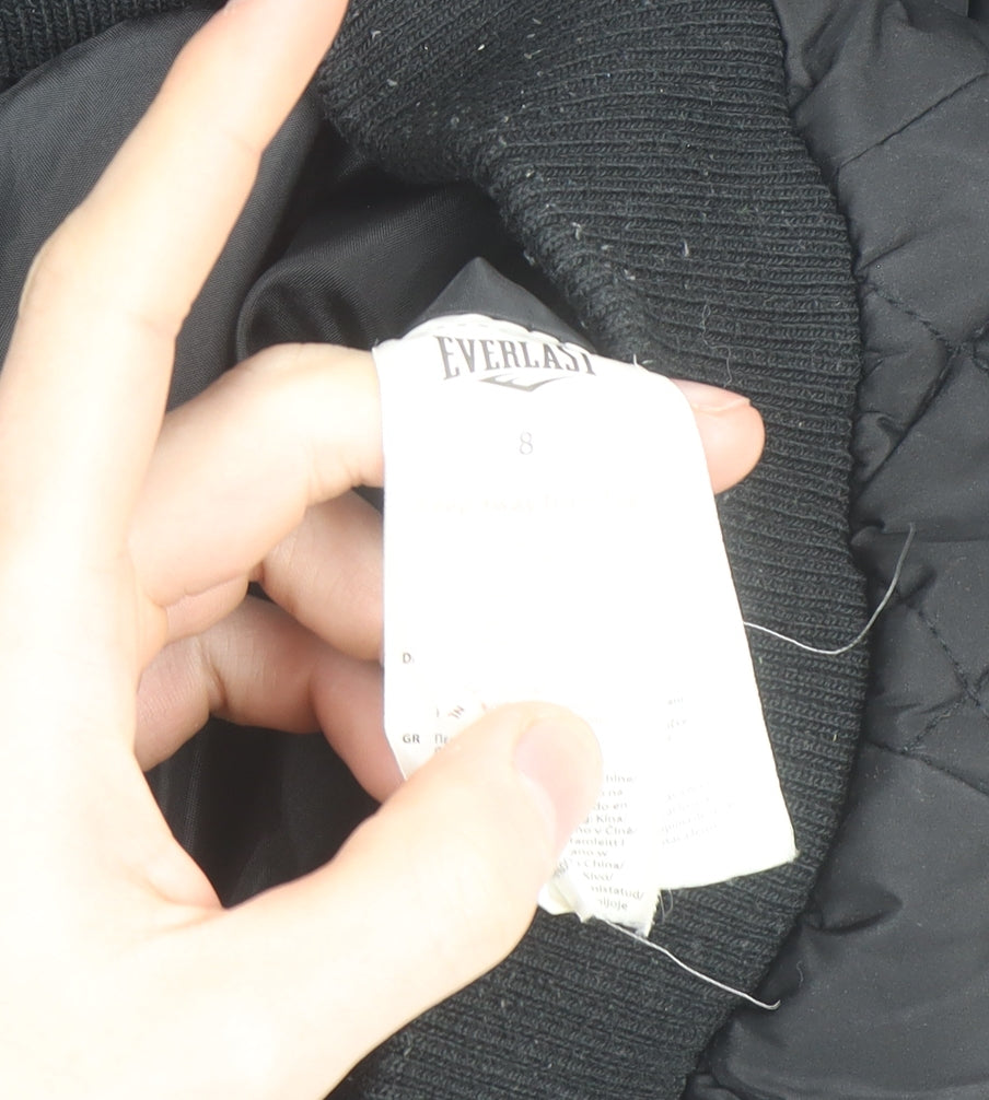 Everlast Women’s Black Size 8 Puffer Jacket Hooded Quilted Winter Coat