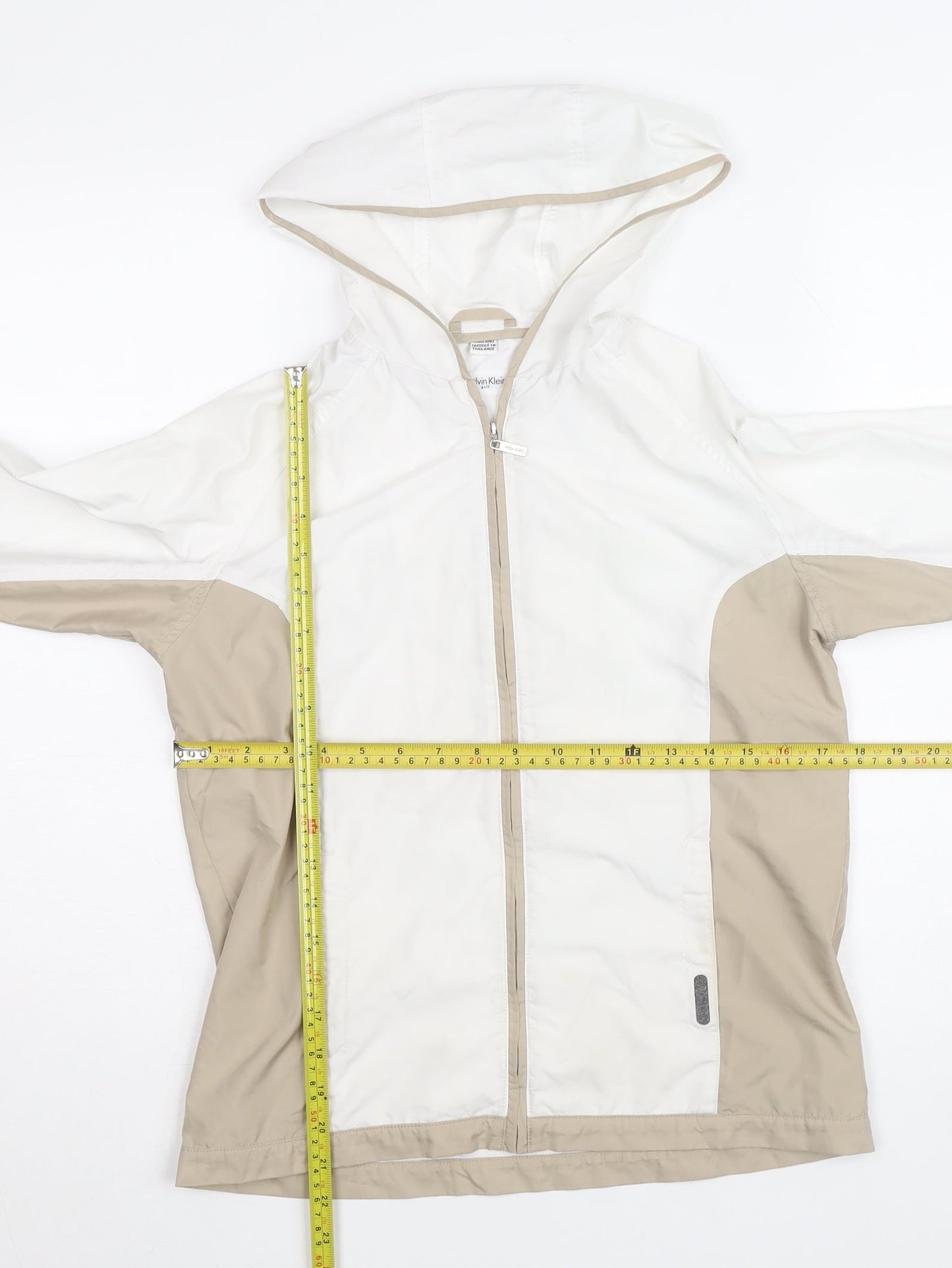 Calvin Klein Golf Men's Beige White Small Windbreaker Jacket