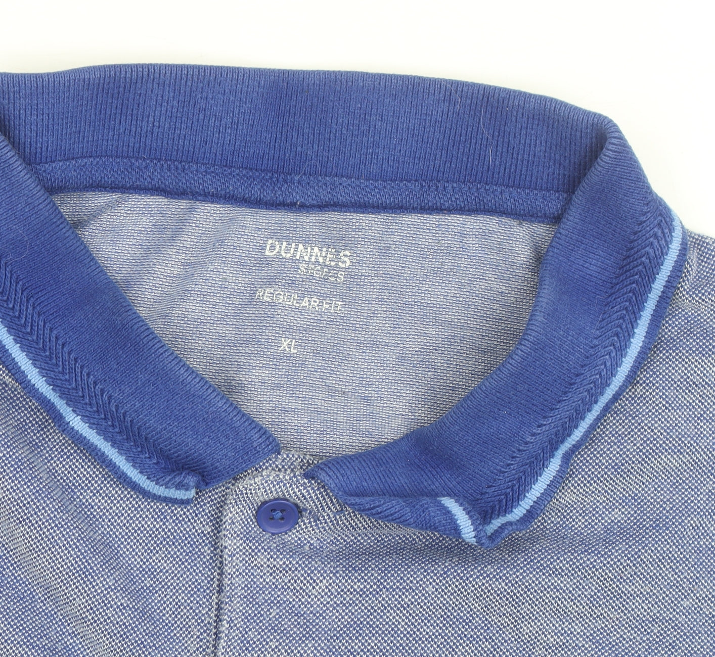Dunnes Stores Men's Blue Regular Fit Cotton Blend Polo Shirt XL