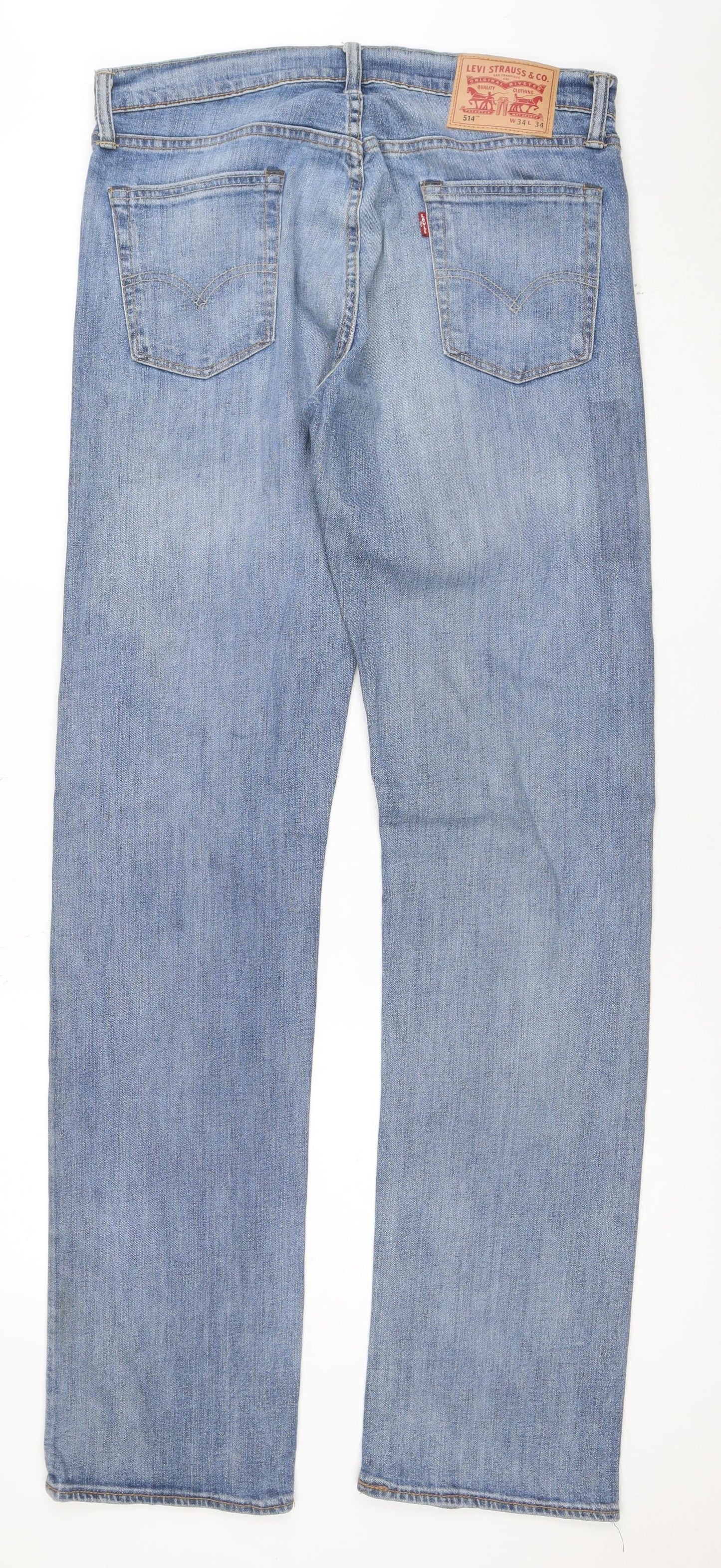 Levi's 514 Men's Blue Straight Leg Jeans W34 L34 Regular Fit