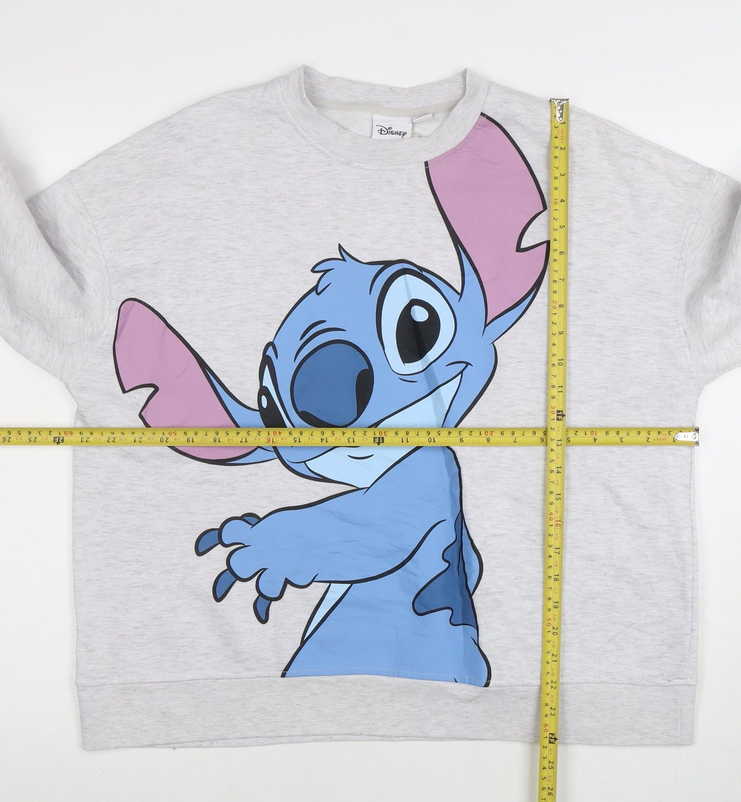 Disney Women Grey Stitch Pullover Sweatshirt Size L