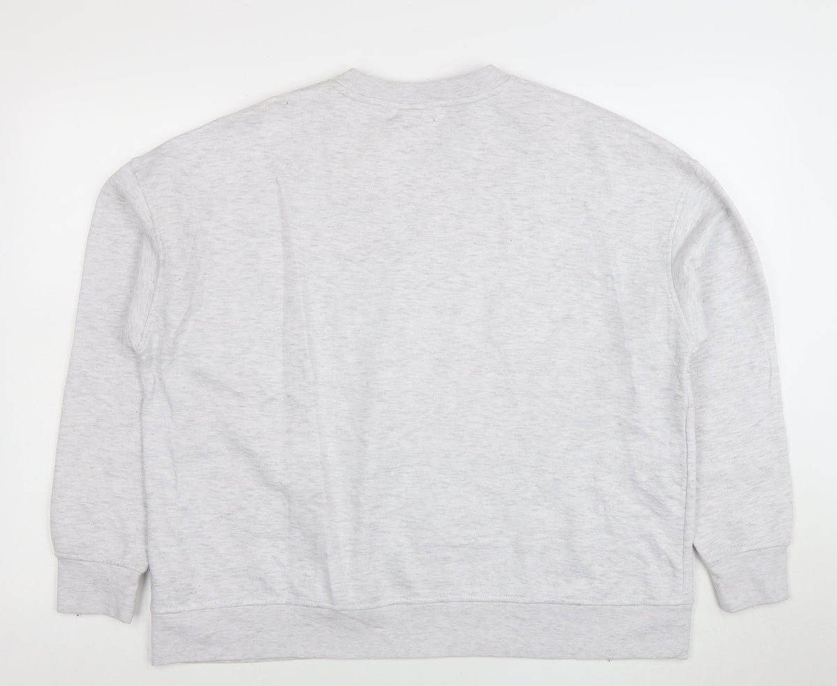 Disney Women Grey Stitch Pullover Sweatshirt Size L