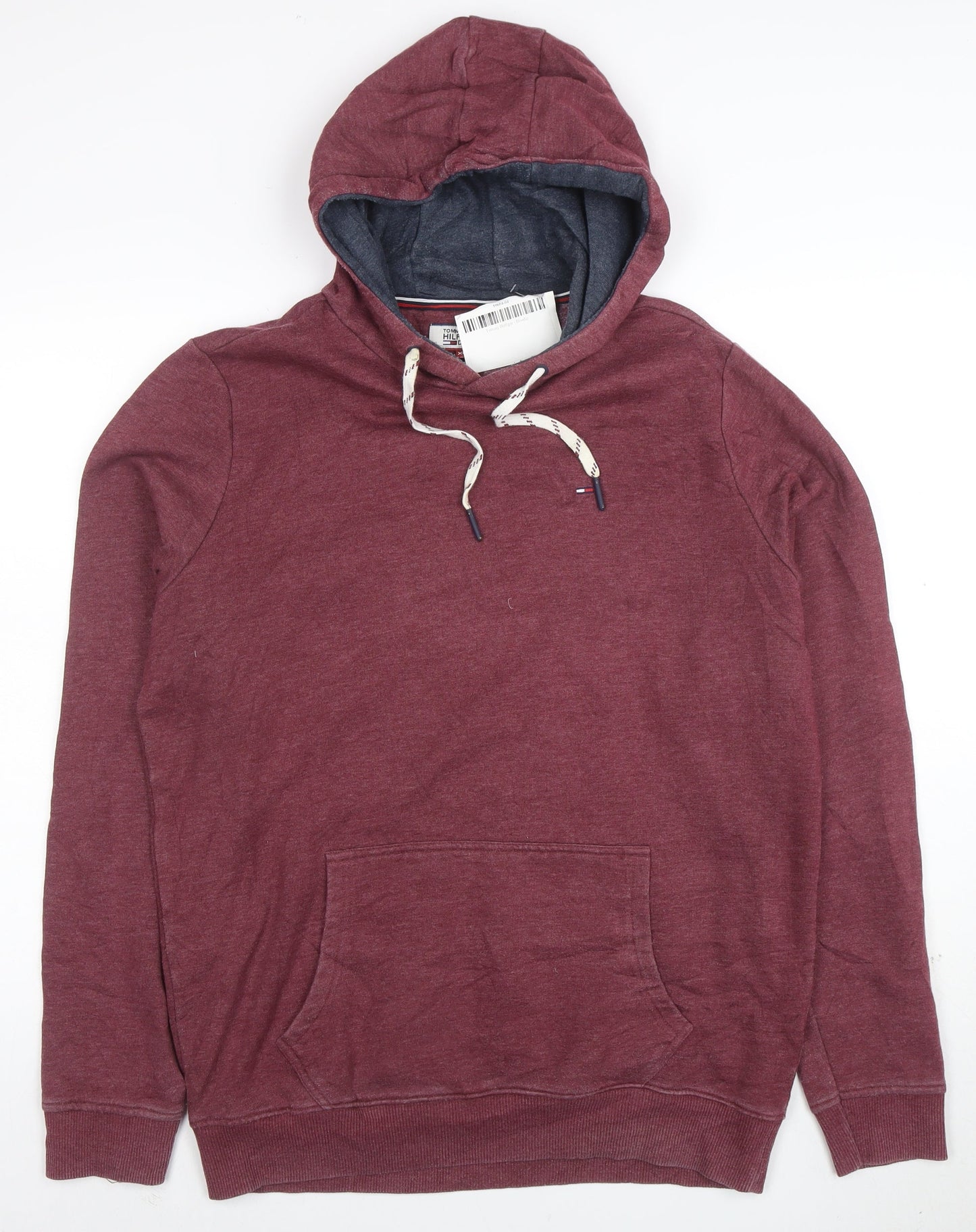 Tommy Hilfiger Denim Men's Red XL Pullover Hoodie with Logo