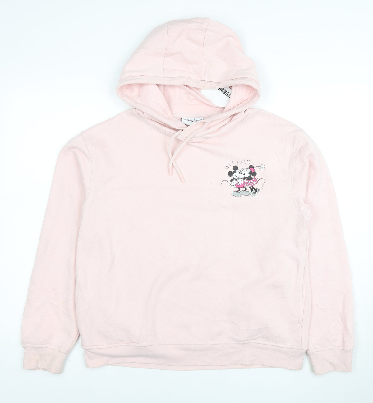 Disney Women Pink Minnie Mouse Pullover Hoodie Size M 10-12