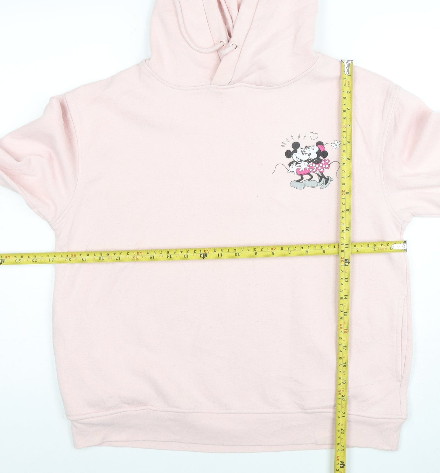 Disney Women Pink Minnie Mouse Pullover Hoodie Size M 10-12