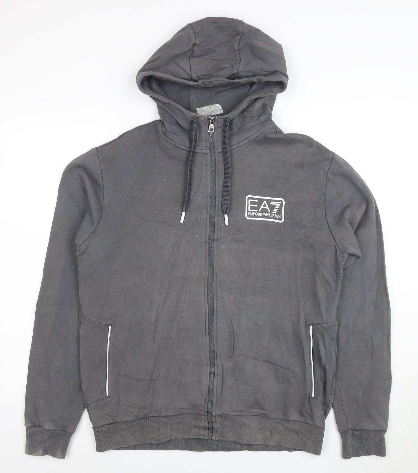 Emporio Armani EA7 Men’s Grey Full Zip Hoodie Size M