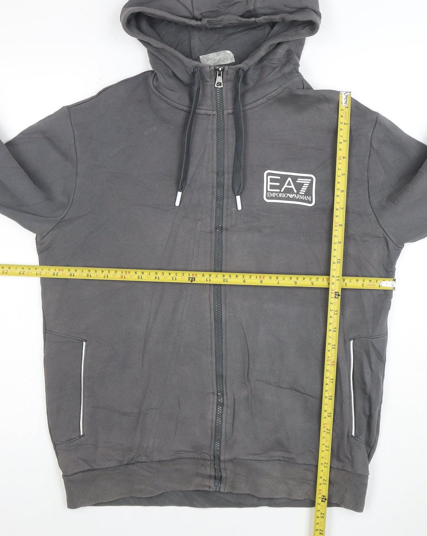 Emporio Armani EA7 Men’s Grey Full Zip Hoodie Size M