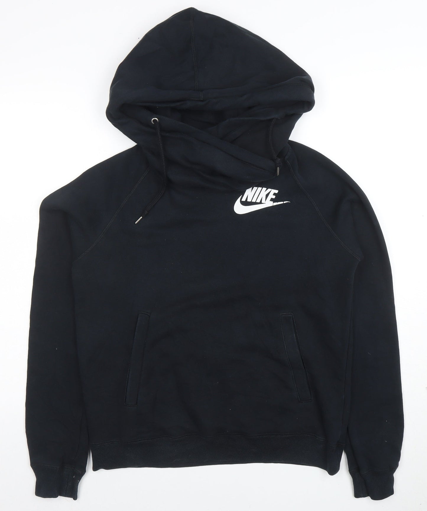 Nike Womens Black Small Pullover Hoodie Sweatshirt Cotton Blend