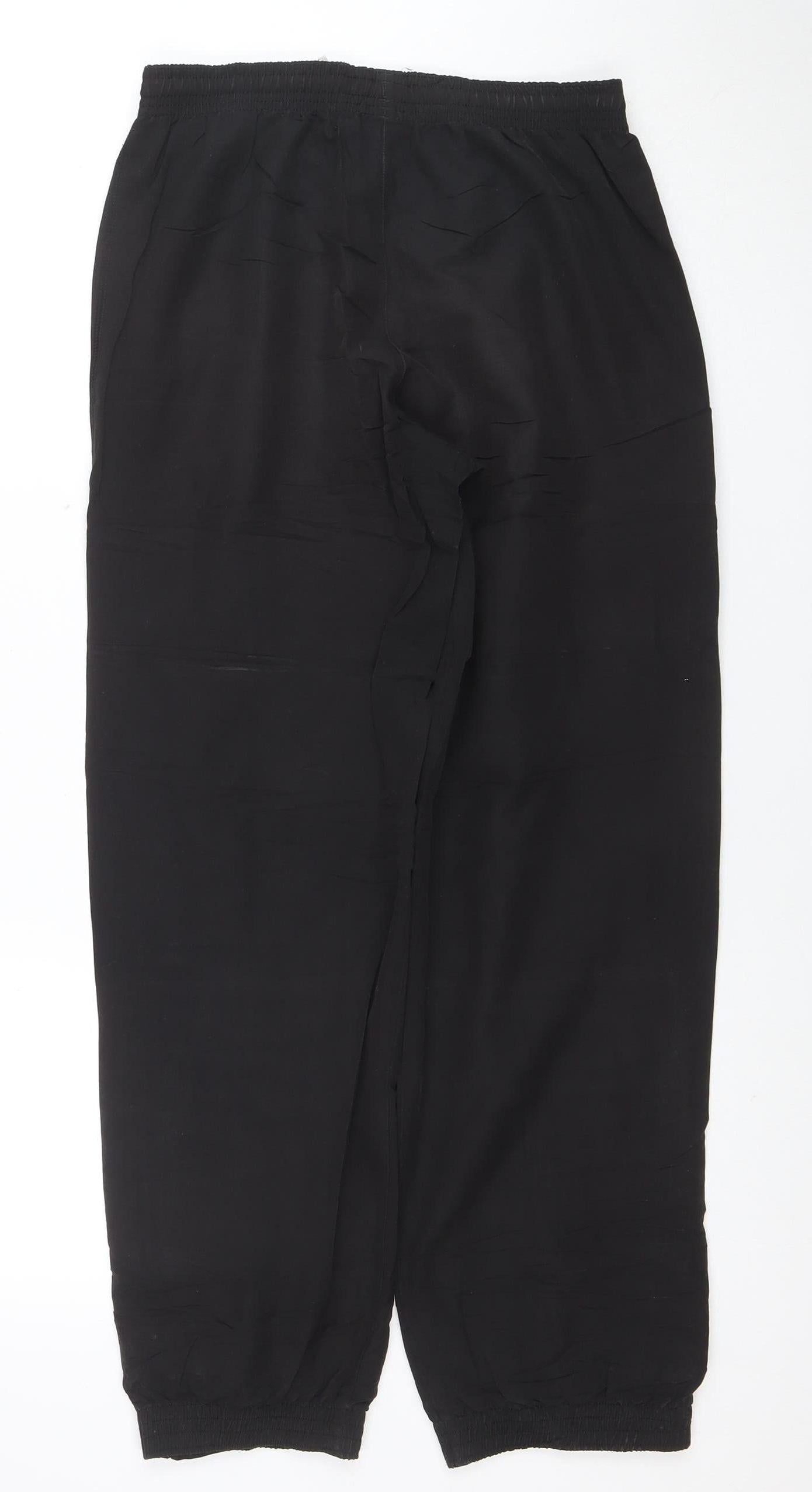 Puma Boys Black 12 Years Track Pants with Elastic Waist and Zip Pockets