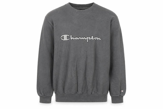 Champion Mens Grey L Pullover Sweatshirt Logo Crew Neck