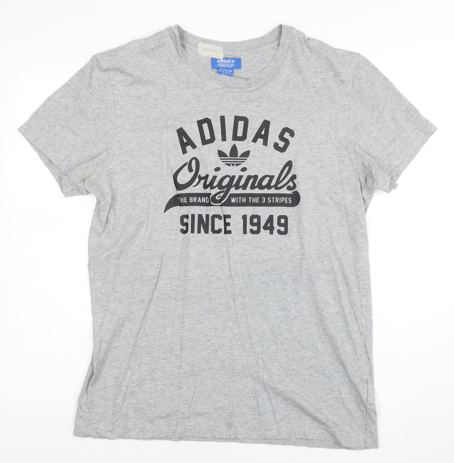 adidas Men's Grey Originals Short Sleeve Graphic T-Shirt M