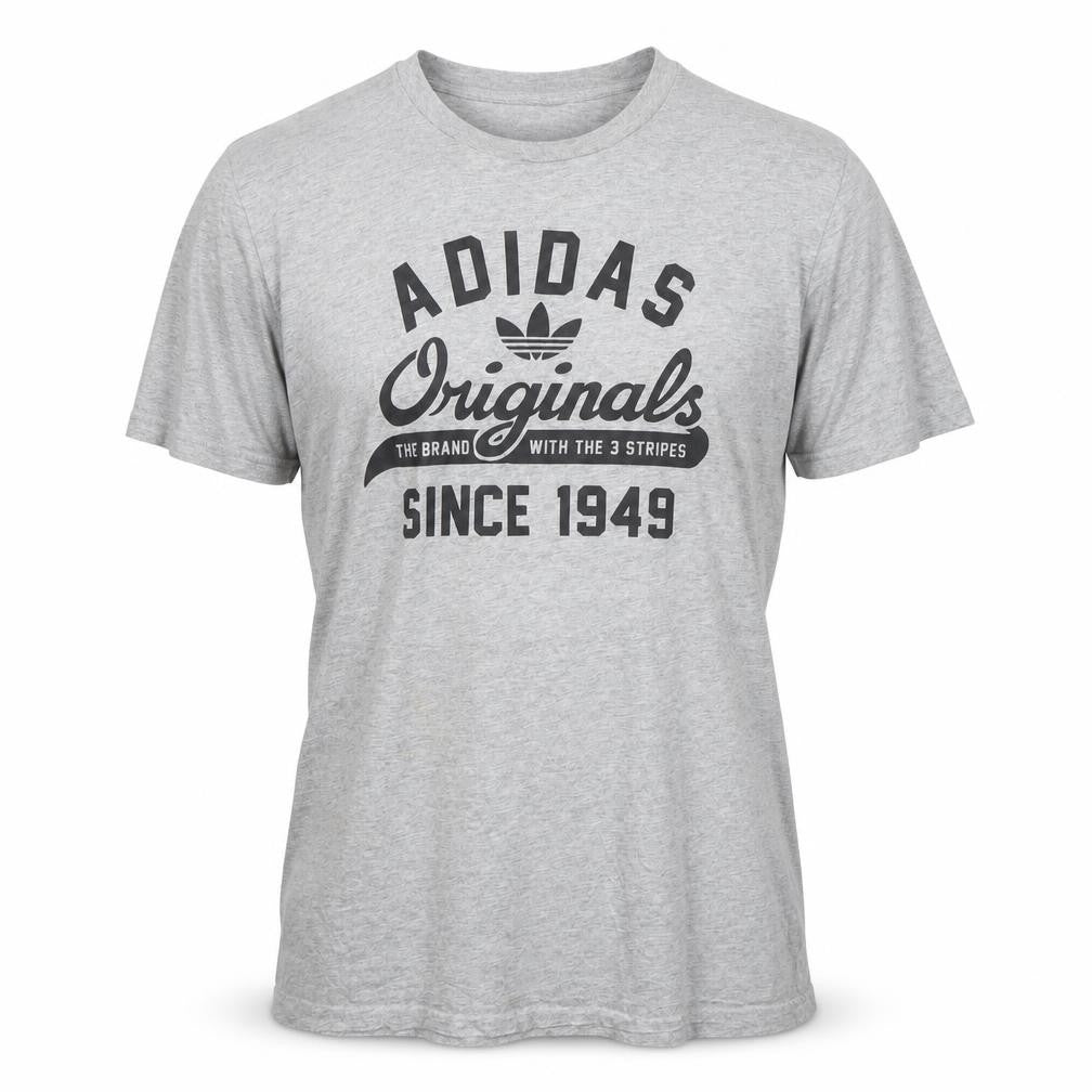 adidas Men's Grey Originals Short Sleeve Graphic T-Shirt M