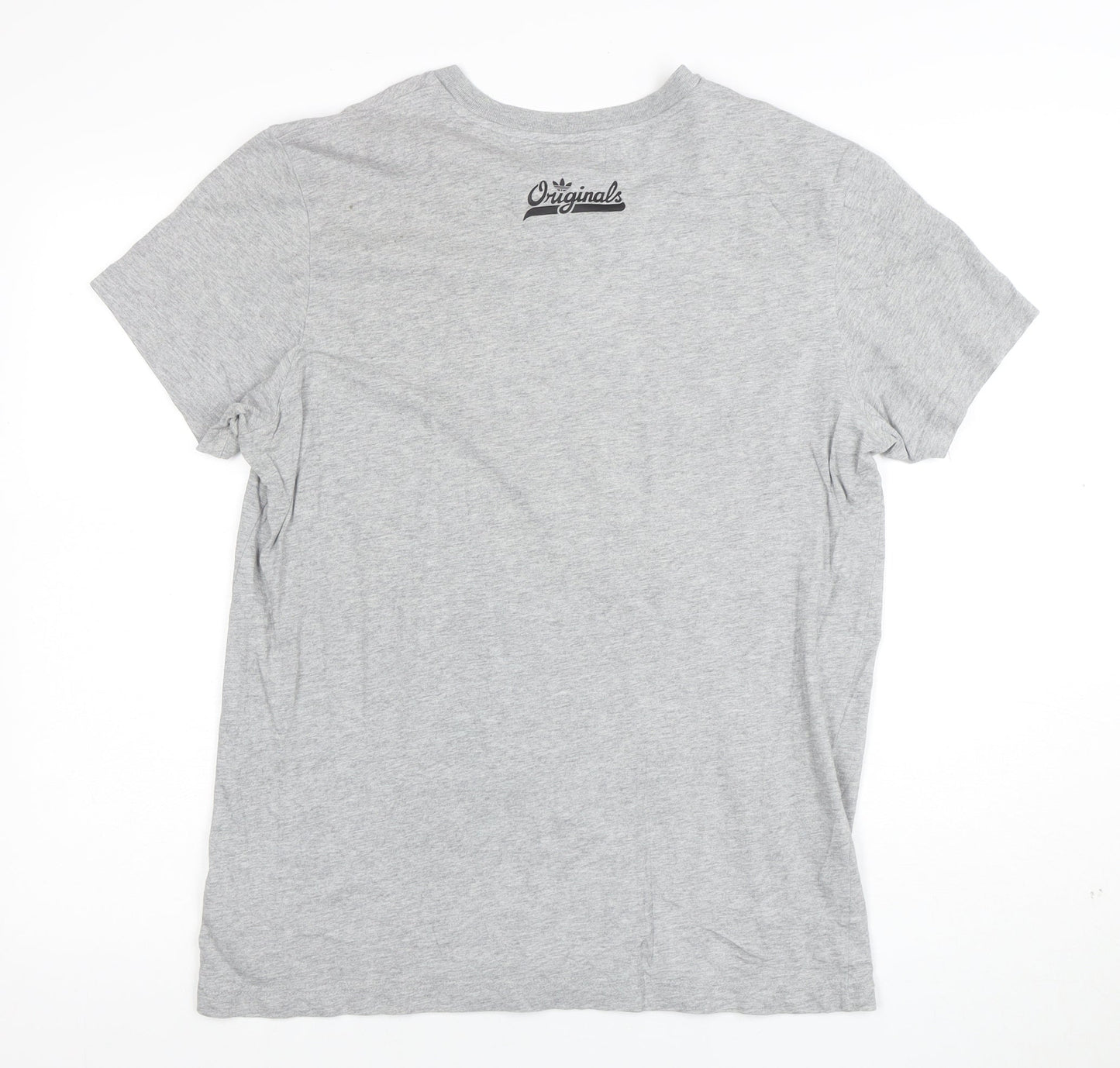 adidas Men's Grey Originals Short Sleeve Graphic T-Shirt M