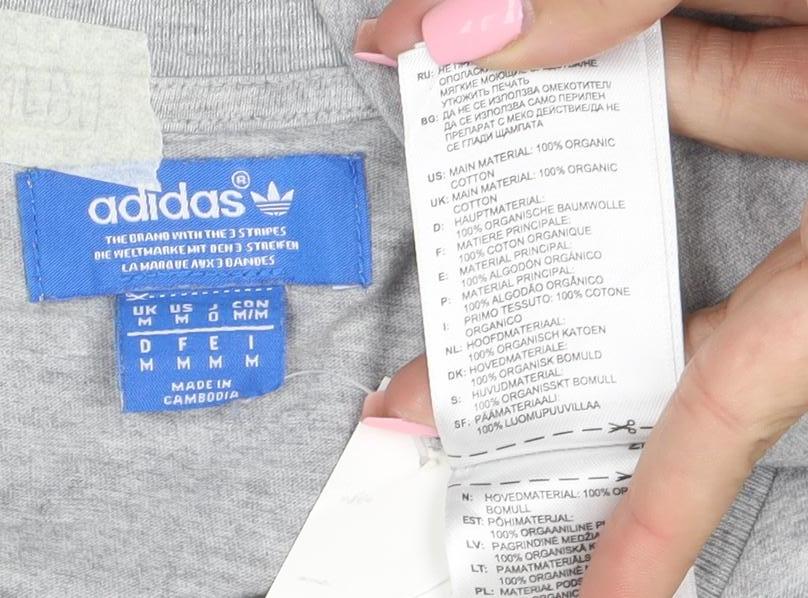 adidas Men's Grey Originals Short Sleeve Graphic T-Shirt M