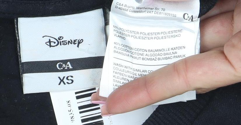 Disney C&A Women Black XS Pullover Sweatshirt Mickey Mouse Graphic