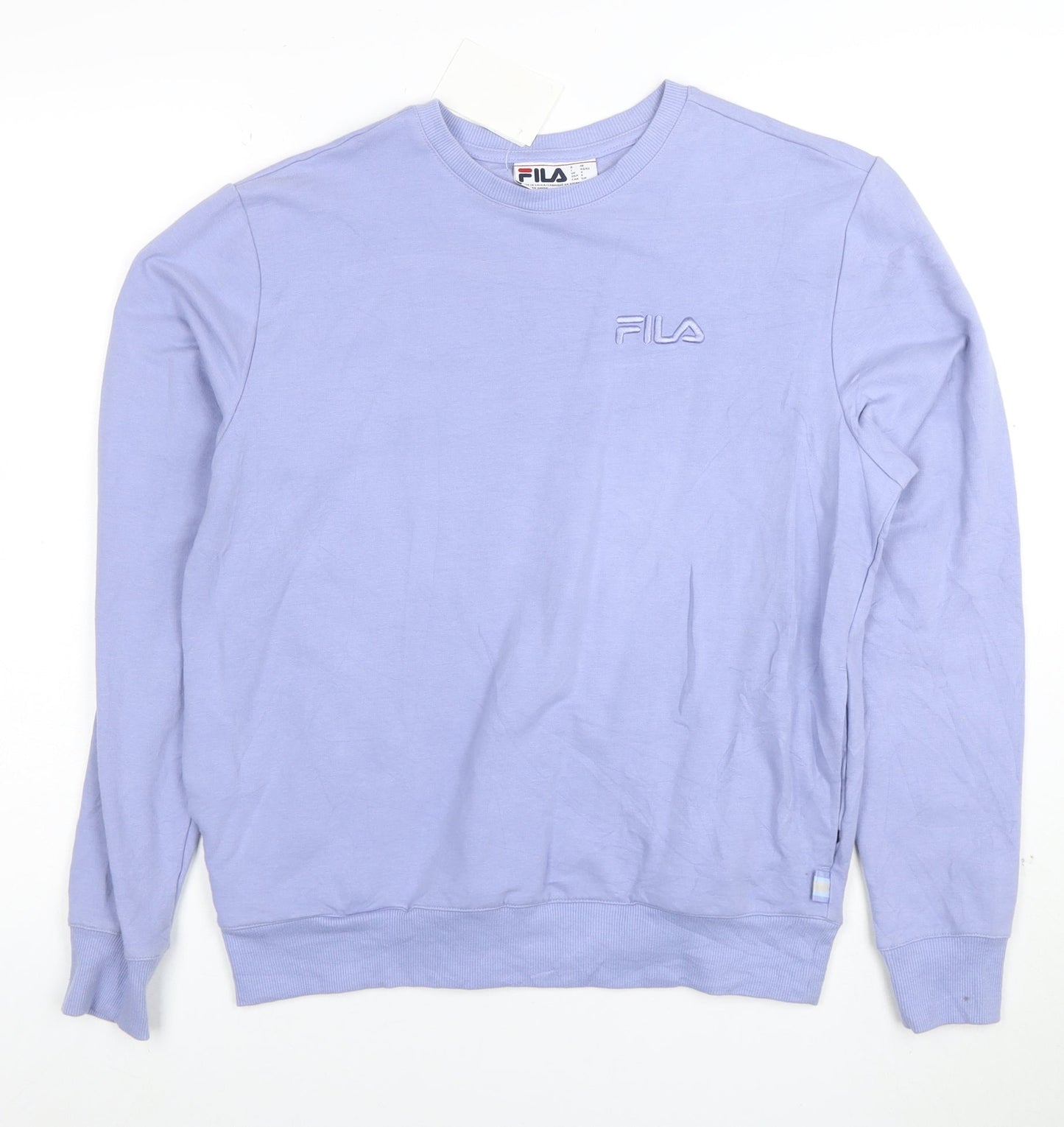 Fila Women’s Lilac Cotton Blend Crew Neck Pullover Sweatshirt Size S