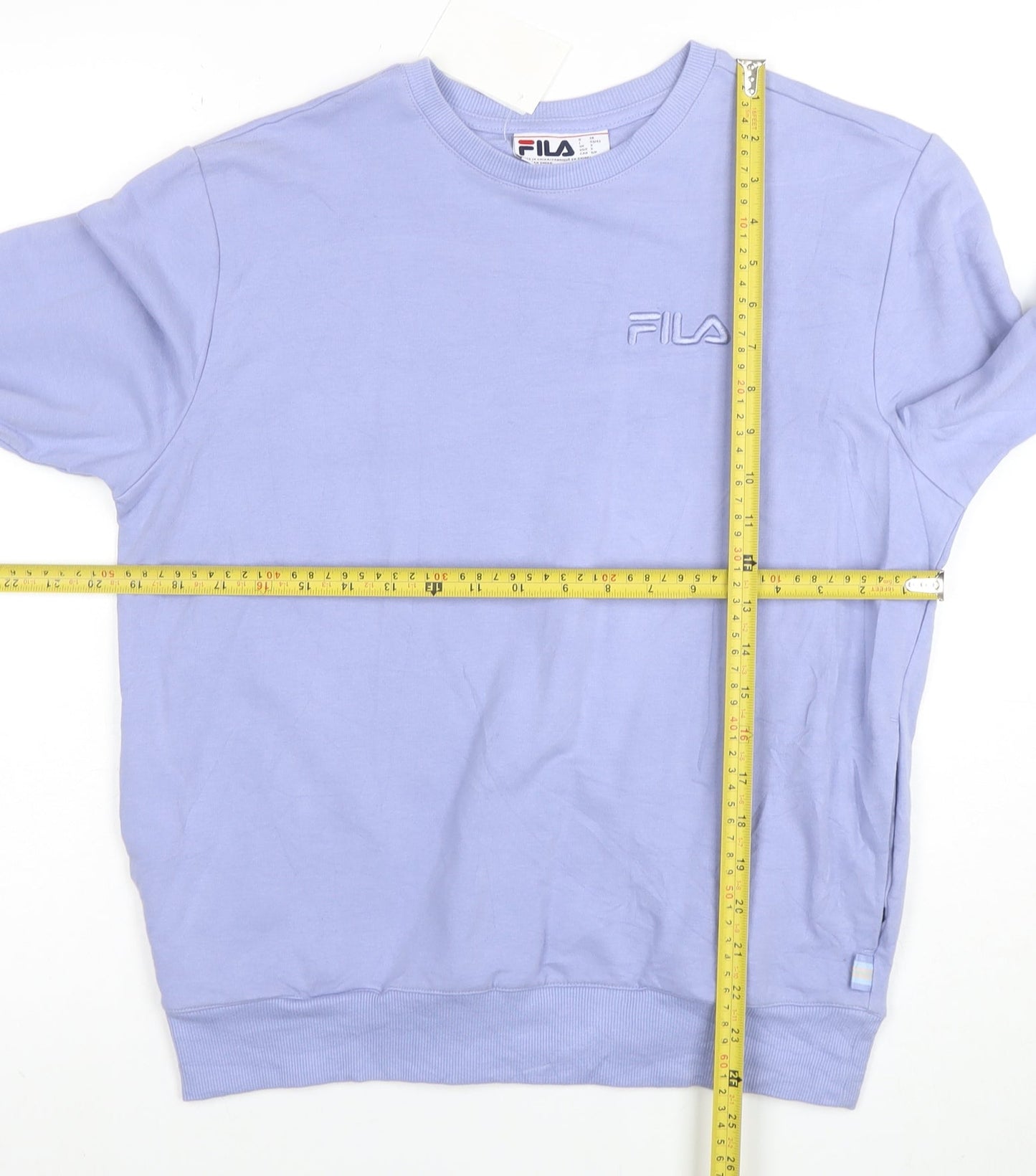 Fila Women’s Lilac Cotton Blend Crew Neck Pullover Sweatshirt Size S