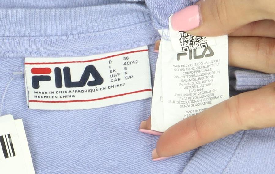 Fila Women’s Lilac Cotton Blend Crew Neck Pullover Sweatshirt Size S