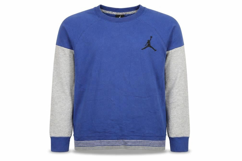 Jordan Boys Blue & Grey Crew Neck Sweatshirt XL 13-15 Years Cotton Blend