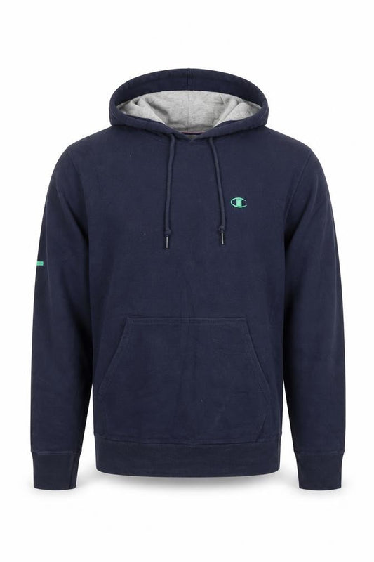 Champion Men's Blue Pullover Hoodie L Sports Fleece Sweatshirt