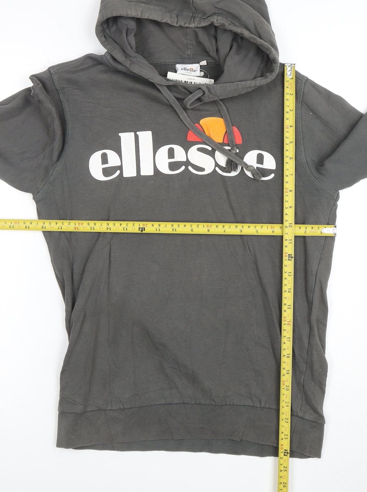 Ellesse Mens Grey Small Pullover Hoodie 100% Cotton Casual Logo Style