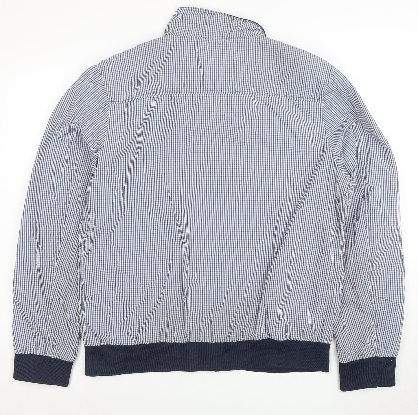 Scotch & Soda Men's Blue Check Cotton Bomber Jacket XL