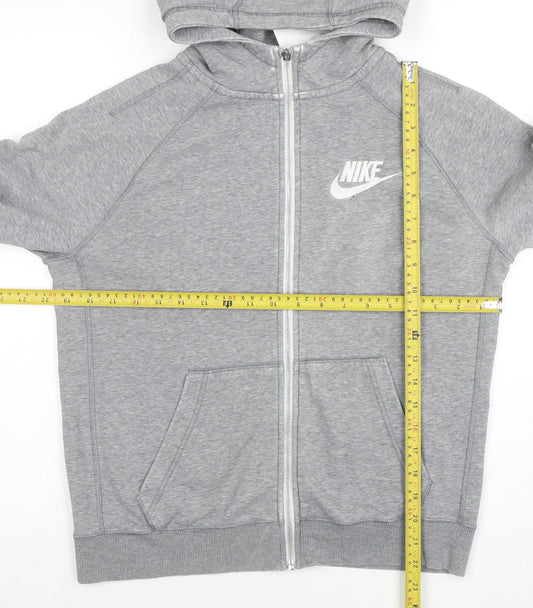Nike Women Grey Full Zip Hoodie XL Cotton Blend Lined Sportswear