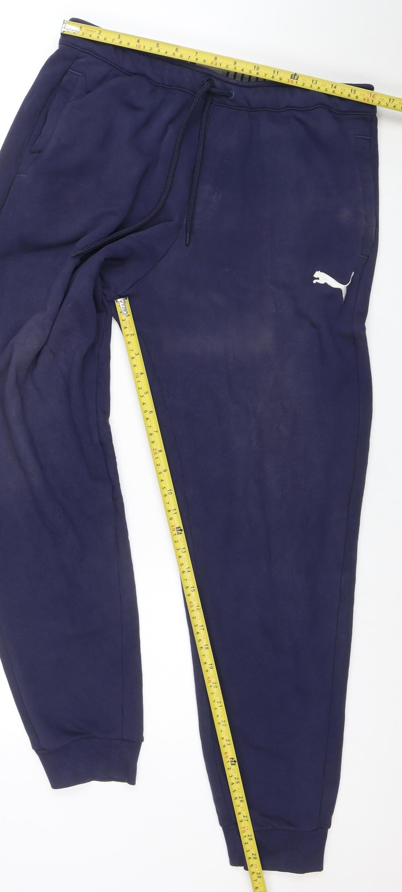 Puma Men Blue Jogger Trousers L Regular Fit Activewear