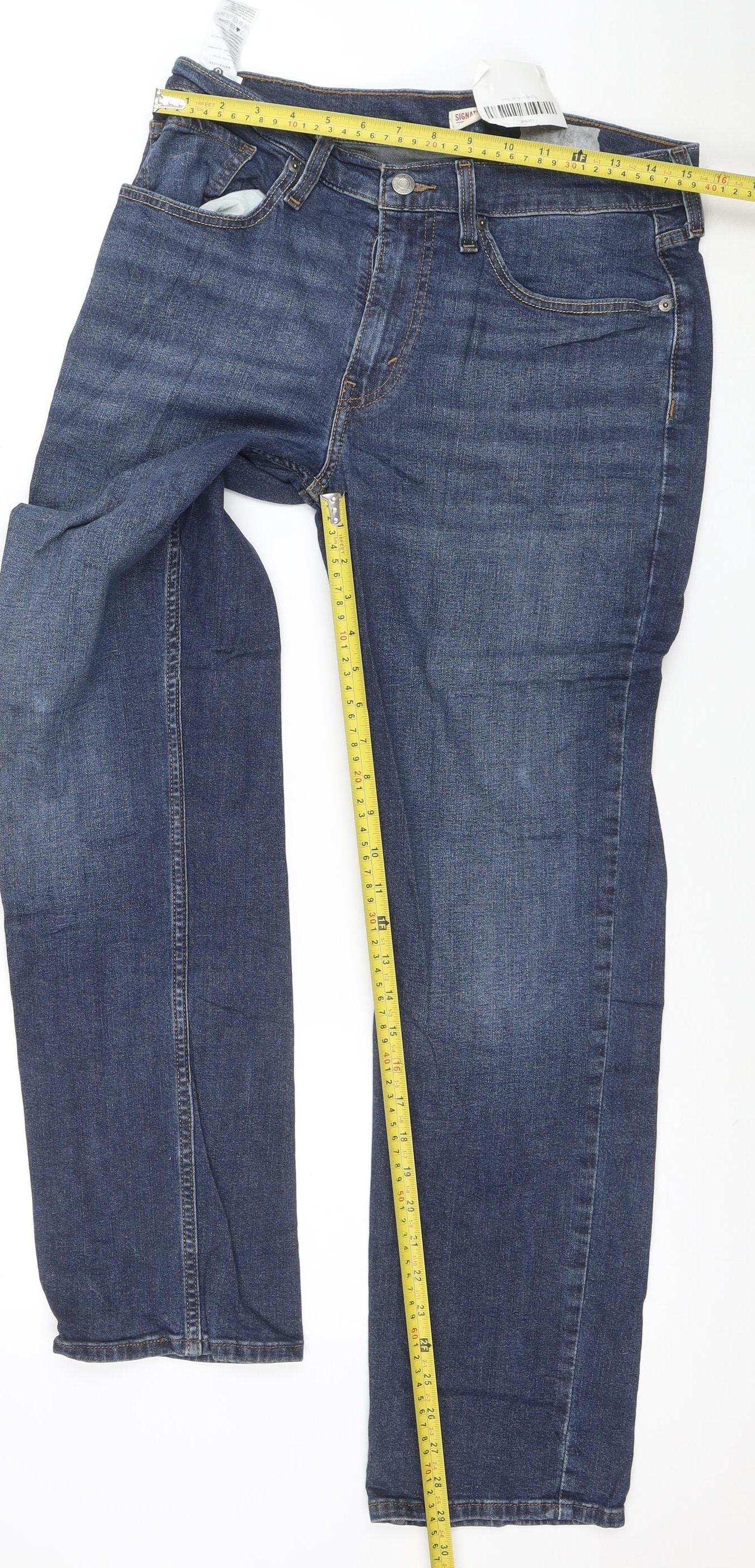 Levi Strauss Men's Blue Straight Fit Denim Jeans W32 L30