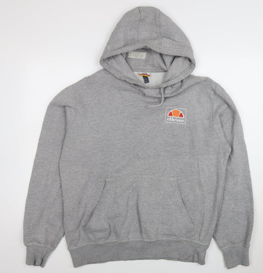 Ellesse Men’s Grey Pullover Hoodie XL Fleece Logo Sweatshirt