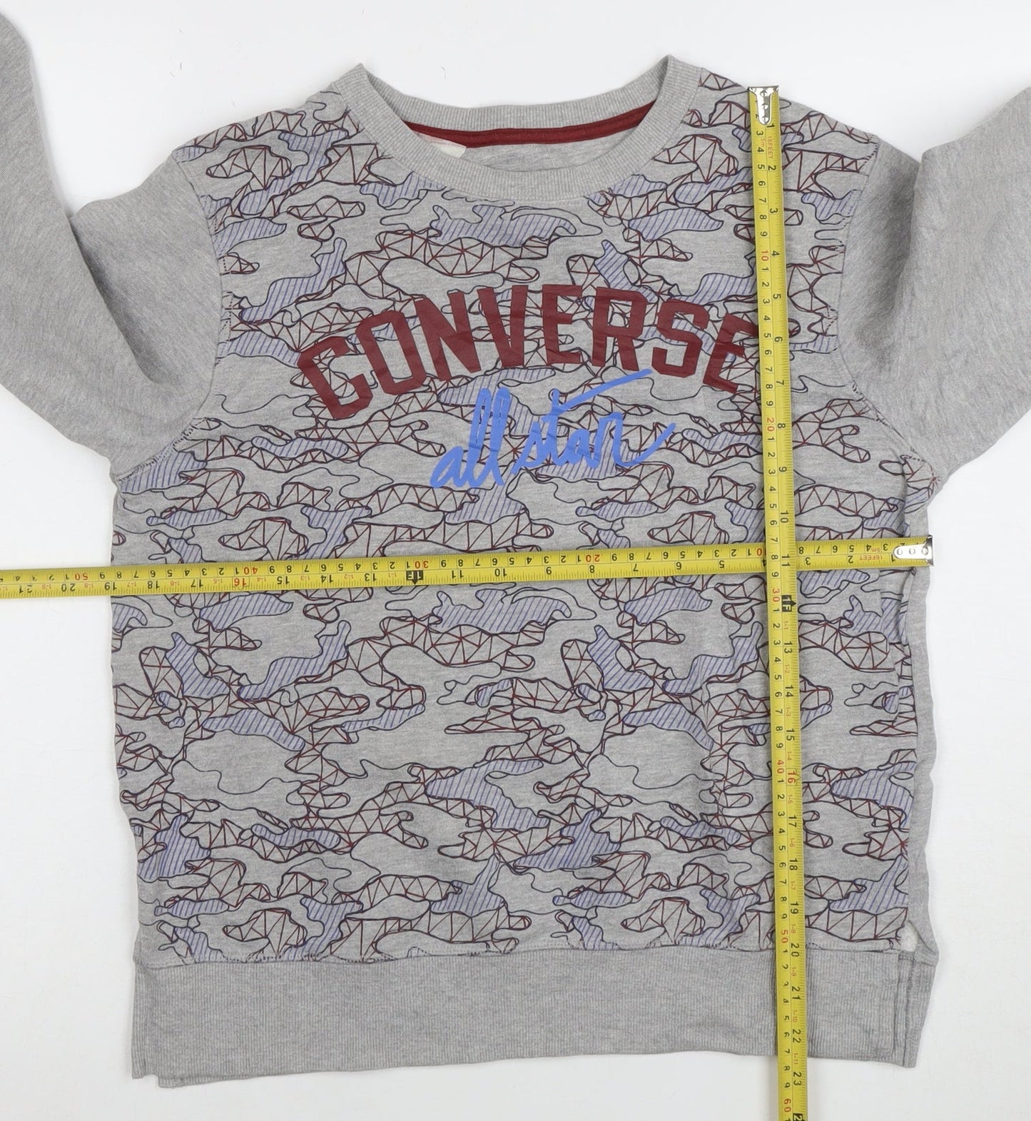 Converse Boys Grey Graphic Pullover Sweatshirt 12-13 Years All Star Logo