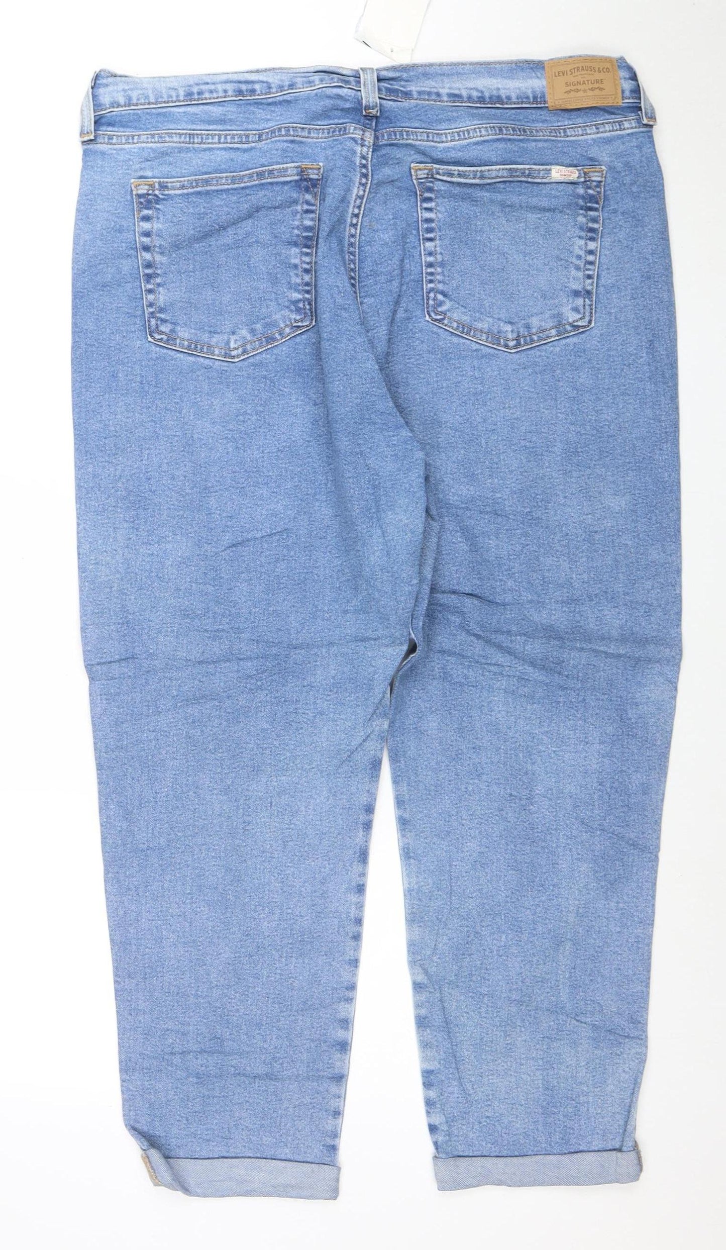 Levi Strauss Signature Womens Blue Mid Rise Boyfriend Jeans Size 16