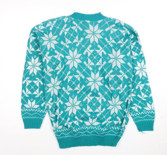 Hot Asshers Women’s Blue Fair Isle Pullover Jumper Size L