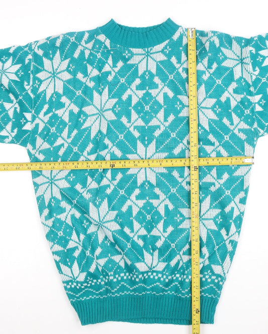 Hot Asshers Women’s Blue Fair Isle Pullover Jumper Size L